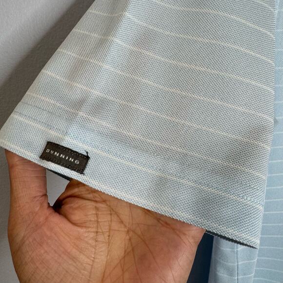 Dunning Golf Striped Performance Polo Shirt Short Sleeve Men's Medium - Picture 4 of 7